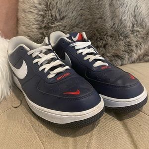 Nike Air Force in blue and red